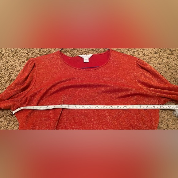 Beautiful Liz Claiborne Red Gold Sparkles Blouse XXL - Picture 5 of 9